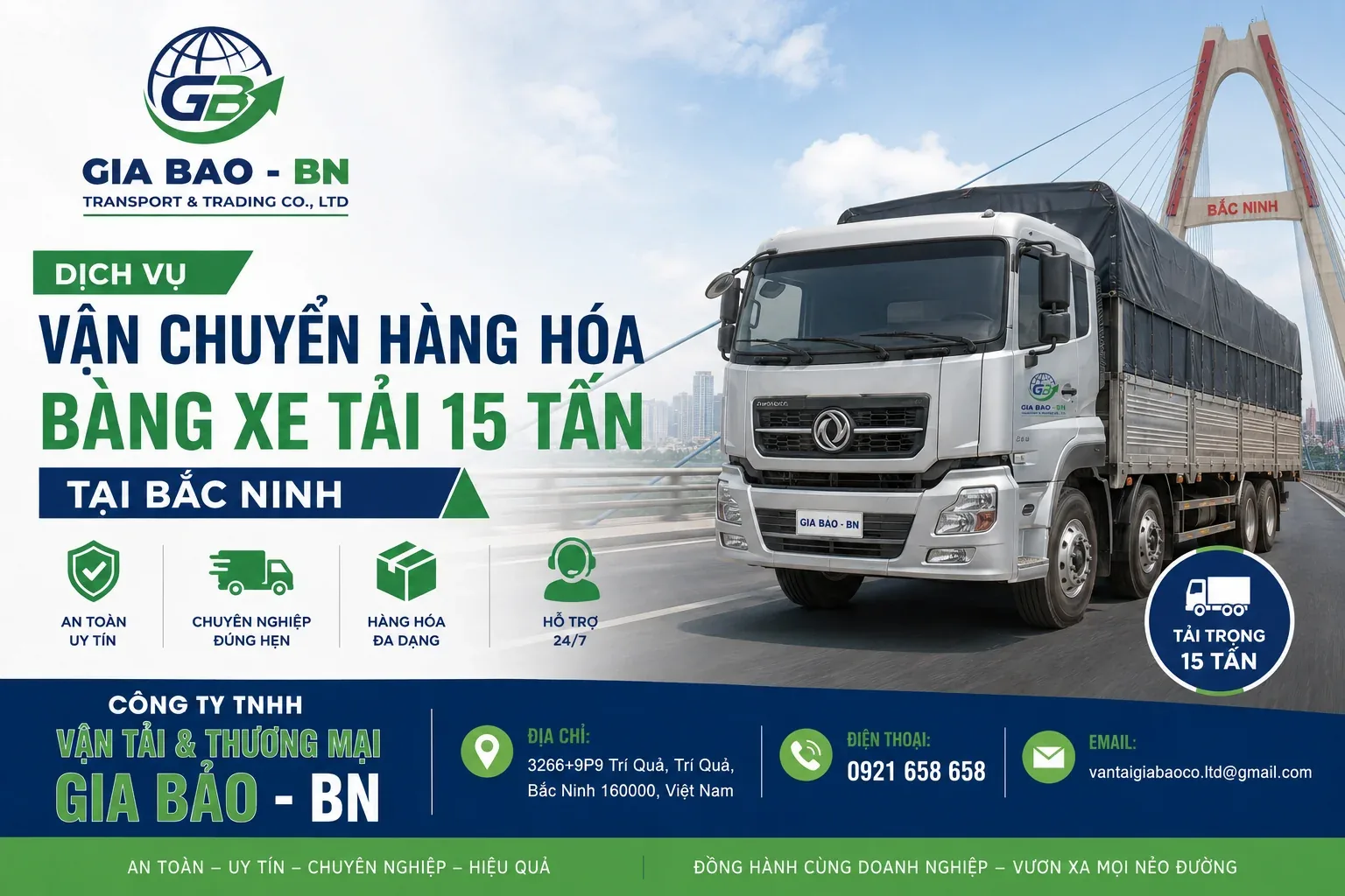 Dịch Vụ Vận Chuyển Hàng Hóa Bằng Xe Tải 15 Tấn Tại Bắc Ninh